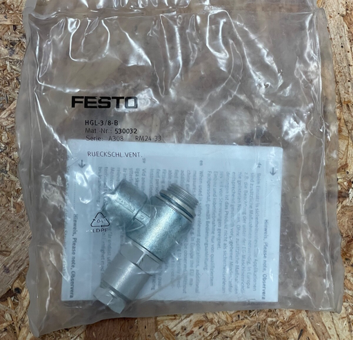 Festo – HGL‑3/8‑B (530 032) – Piloted Check Valve, G⅜, 0.5–10 bar