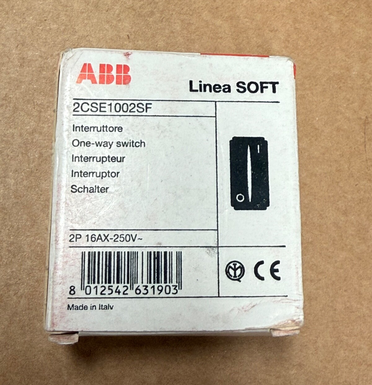 ABB – 2CSE1002SF – 2‑Pole Rocker Switch, 16 A 250 VAC (Élos/Chiara Ser ...