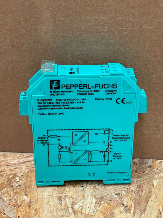 Pepperl & Fuchs – KFD2‑CD‑1.32 (72136) – 1‑Channel Intrinsically Safe Current