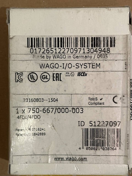 WAGO I/O-SYSTEM 750-667/000-003 4FDI/4FDO