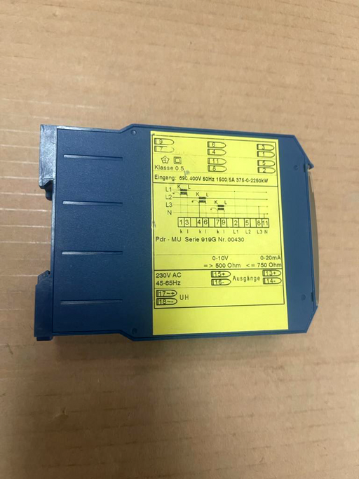 MÜLLER ZIEGLER PDR-MU 690/400V 50Hz 1500/5A 375-0 2250kW 0-20mA/0-10V