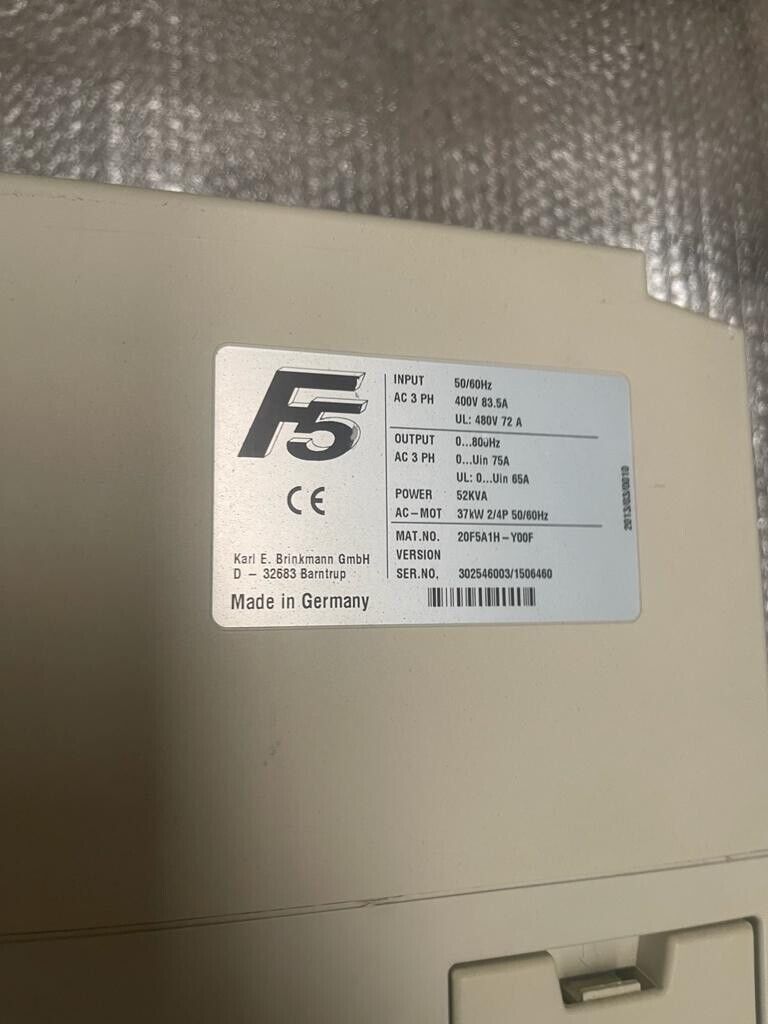 KEB COMBIVERT F5 20F5A1H-Y00F Drive Controller 37kW - 759 Hours Runtime