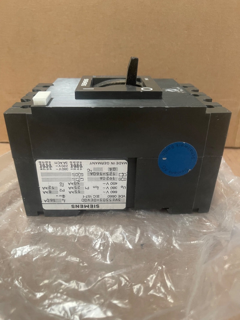 Siemens – 3VE5301-0CV00 – 3-Pole Circuit Breaker / Motor Overload Breaker 125-16