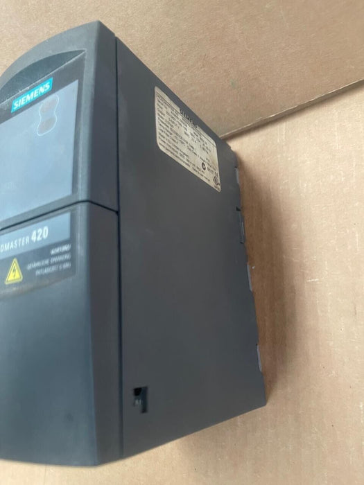 Siemens 6SE6420-2AB13-7AA0 MICROMASTER 420 VFD, 0.37 kW, 1AC 200-240V