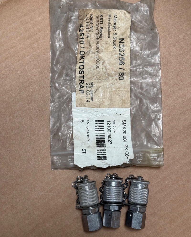 Stauff – SMK20‑08L‑PK‑C6F – Test Coupling, 24° Taper / O‑Ring