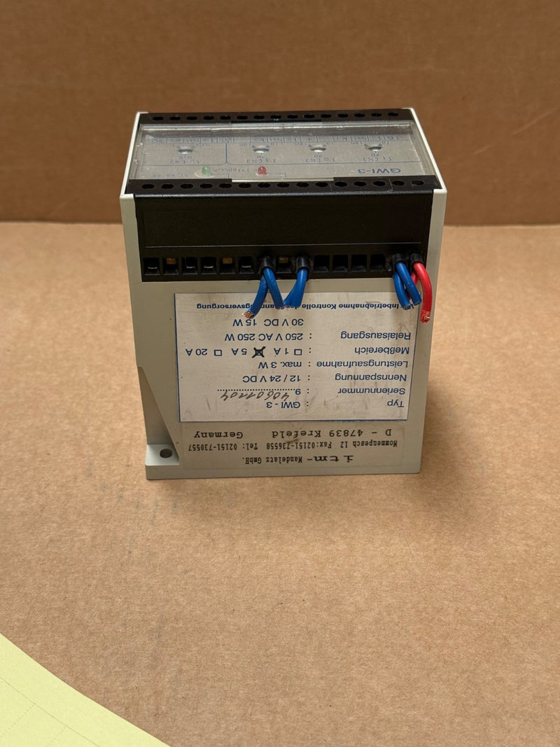 ITM – GWI‑3 – 3‑Phase Current Monitoring Relay, DIN‑Rail, Adjustable