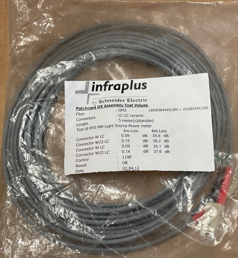 Schneider Electric – LEEXF0645452305 – OM3 LC-LC Fiber Optic Patch Cord, 5m