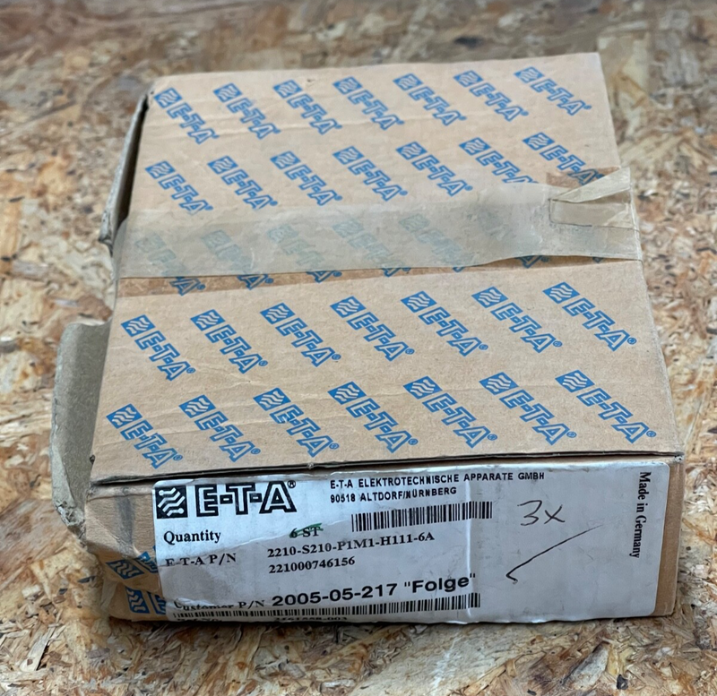 E‑T‑A – 2210‑S211‑P1M1‑H111‑6A – 6A Thermal‑Magnetic Panel‑Mount Circuit Breaker