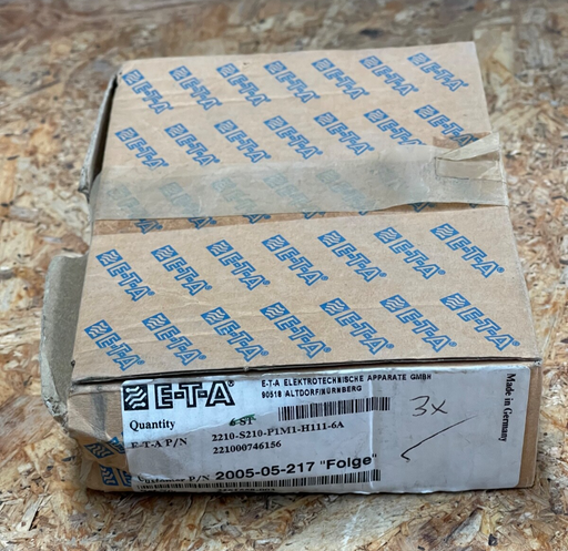 E‑T‑A – 2210‑S211‑P1M1‑H111‑6A – 6A Thermal‑Magnetic Panel‑Mount Circuit Breaker