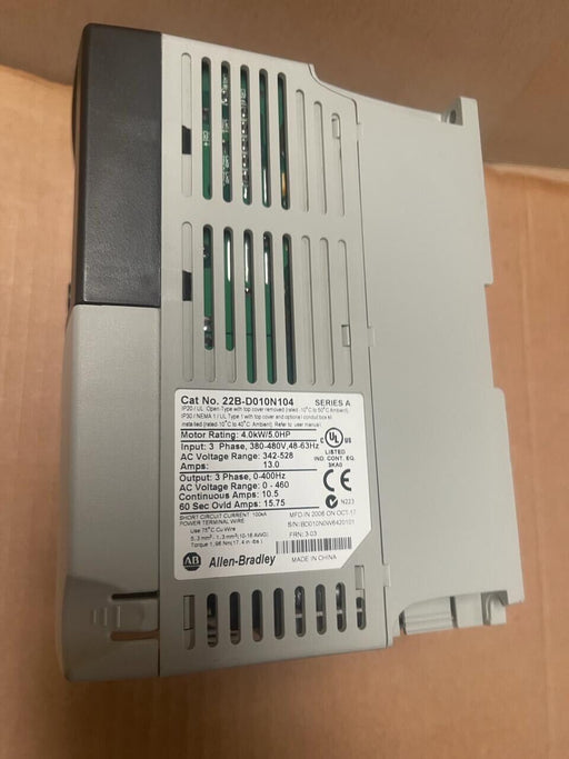 Allen-Bradley - 22B-D010N104 - AC Speed Drive 4.0kW/5.0HP 380-480VAC