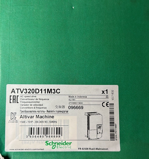 Schneider Electric, ATV320D11M3C, AC Speed Drive, ATV320, 11kW - 15HP - 200-240V