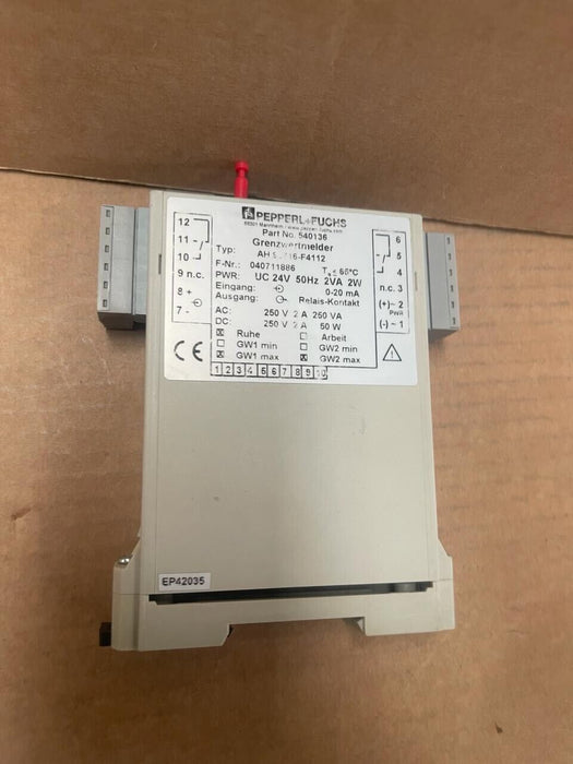 PEPPERL+FUCHS - 540136 - AH 90716-F4112 - LIMIT INDICATOR 24VAC 2W