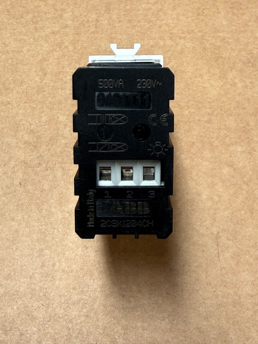 ABB – 2CSK1204CH – Chiara 1‑Module Dimmer (Resistive 100–500 W, 230 V~, Two‑Way)