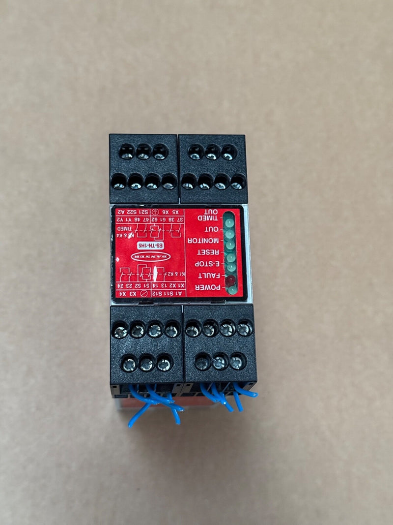 Banner – ES‑TN‑1H5 – E‑Stop Safety Module 24 VDC, 4NO Safety Relays, Adjustable