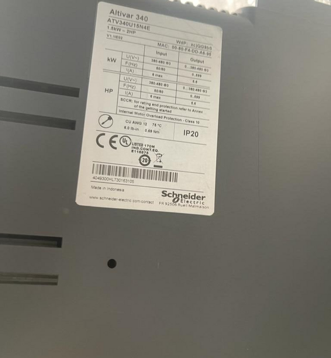 Schneider Electric ATV340U15N4E Altivar 340 1.5kW - 2HP