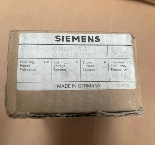 SIEMENS - 6SG6050-1CA07 · SIVOLT-K AC POWER CONTROLLER SINGLE-PHASE CONTROLLER