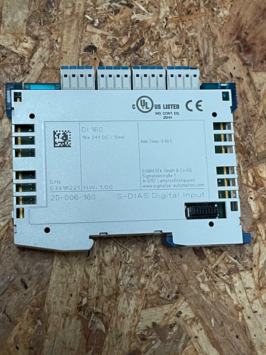 Sigmatek - DI 160 - S-DIAS Digital Input Module, 16× 24 V DC Inputs
