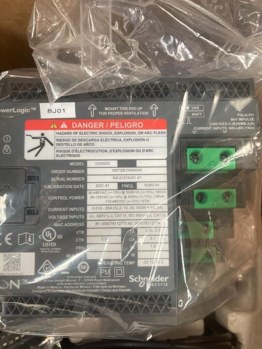 Schneider Electric, METSEION92030, PowerLogic ION9200 Power and Energy meter