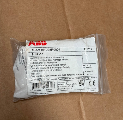 ABB – HKF‑11 (1SAM101928R0001) – 1NO + 1NC Auxiliary Contact, Front-Mount