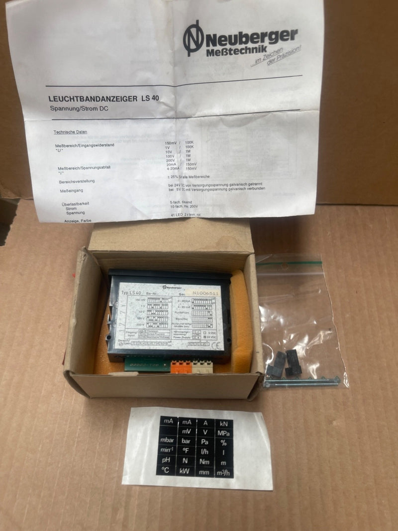 Neuberger – LS 40 – Bar-Graph / LED Display Panel Meter (96 × 24 mm)