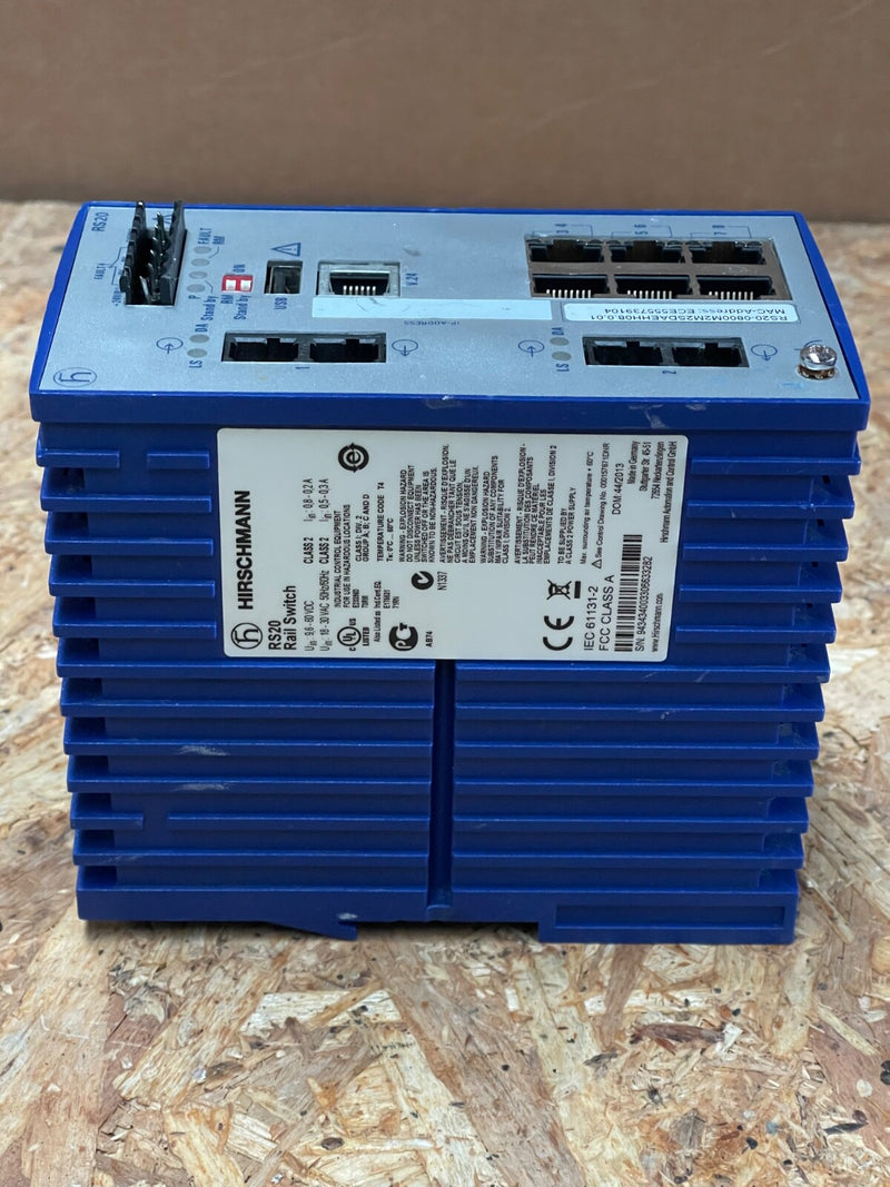 Hirschmann – RS20‑0800M2M2SDAEHH08.0.01 – Managed 8‑Port DIN‑Rail Ethernet