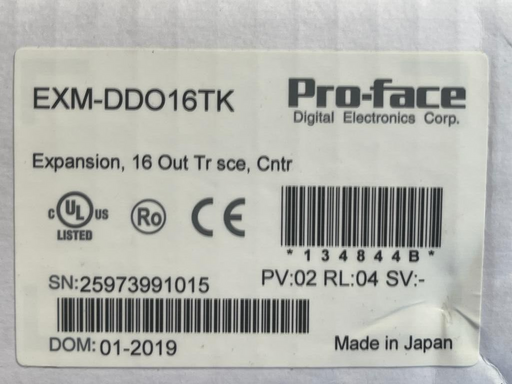 Pro-Face EXM-DDO16TK Expansion, 16 Out Tr sce, Cntr. Without Terminal Block.
