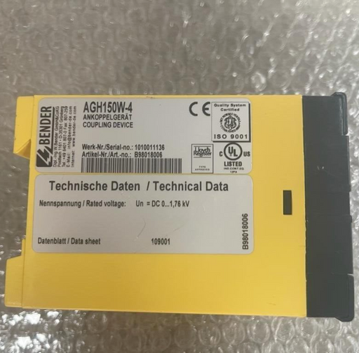 BENDER, AGH150W-4, B98018006, Coupling Device DC 0..1,7 kV AGH 150W - 4