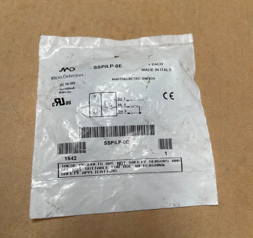 Micro Detectors – SSP/LP‑0E – Polarised M18 Photoelectric Sensor PNP, 3 m Cable