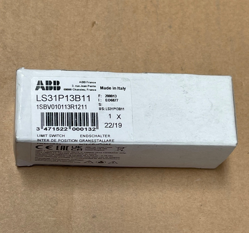 ABB – 1SBV010113R1211 – Limit Switch LS31P13B11, Plastic Roller Actuator, NO+NC