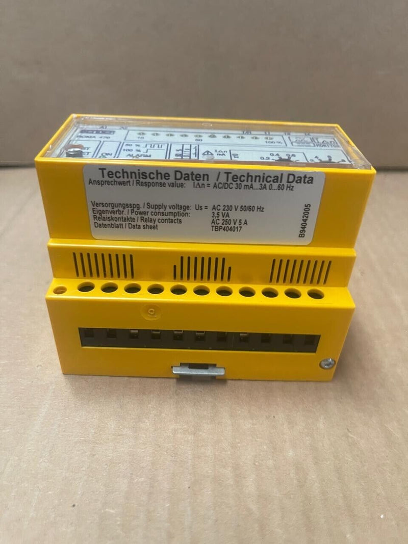 Bender - RCMA471LY - AC/DC Sensitive Residual Current Monitor, 30 mA–3 A