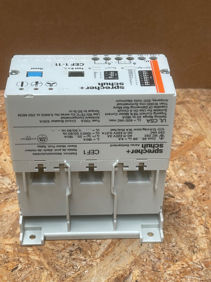 Sprecher & Schuh – CEF1‑11 – Electronic Motor Protector, 0.5–180 A, 240 V AC