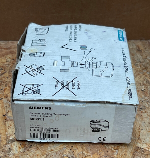 Siemens – SSB31.1 – Electromotoric Valve Actuator, 200 N, 5.5 mm Stroke, 230 VAC