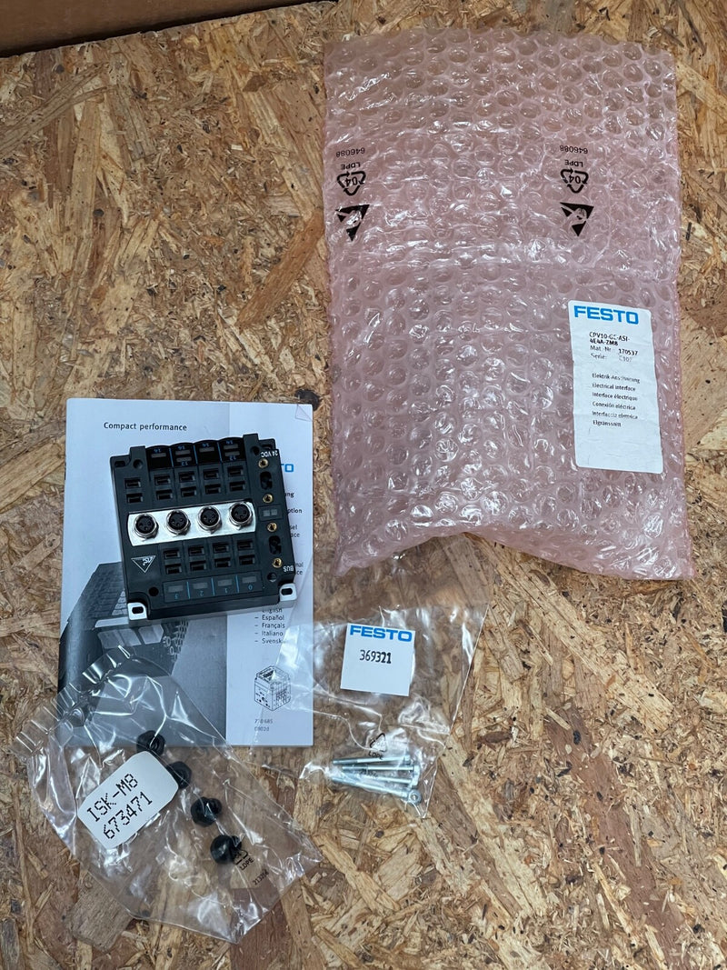 Festo - 170537 - CPV10-GE-ASI-4E4A-Z-M8 Valve Terminal, 4 Solenoid Valves