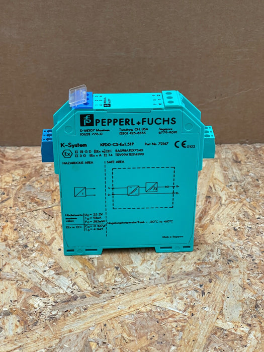 Pepperl & Fuchs – KFD0‑CS‑Ex1.51P (72147) – 1‑Channel Intrinsically-Safe 4–20 mA