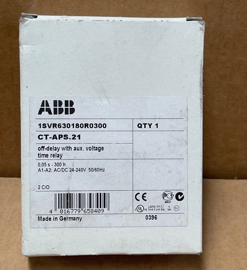 ABB – 1SVR630180R0300 – CT‑APS.21 OFF‑Delay Timer Relay 24–240 V AC/DC