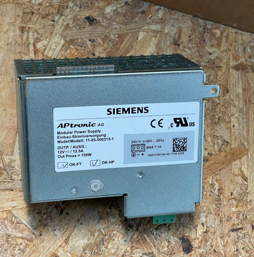 Siemens – 11‑05‑500315‑1 / A5E31392108 – 24 V DC, 150 W Power Supply Module