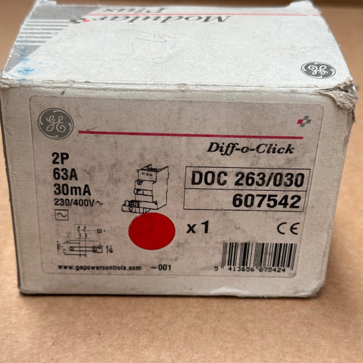 Schneider Electric (GE) – DOC 263/030 – 63 A 30 mA Add‑On RCD Module