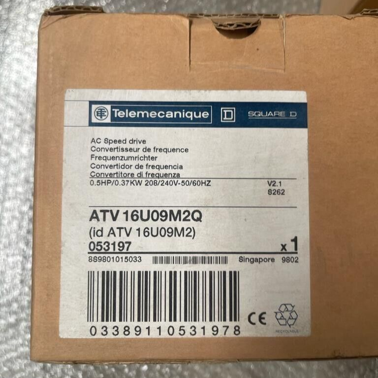 Telemecanique SQUARE D, ATV16U09M2Q, AC Speed drive 0.5HP/0.37kW 208/240V AC